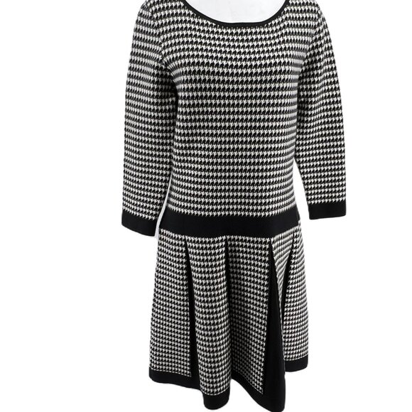 Lauren Ralph Lauren Houndstooth Dress  Size L  Classic Elegance in Cotton Blend - Picture 11 of 12